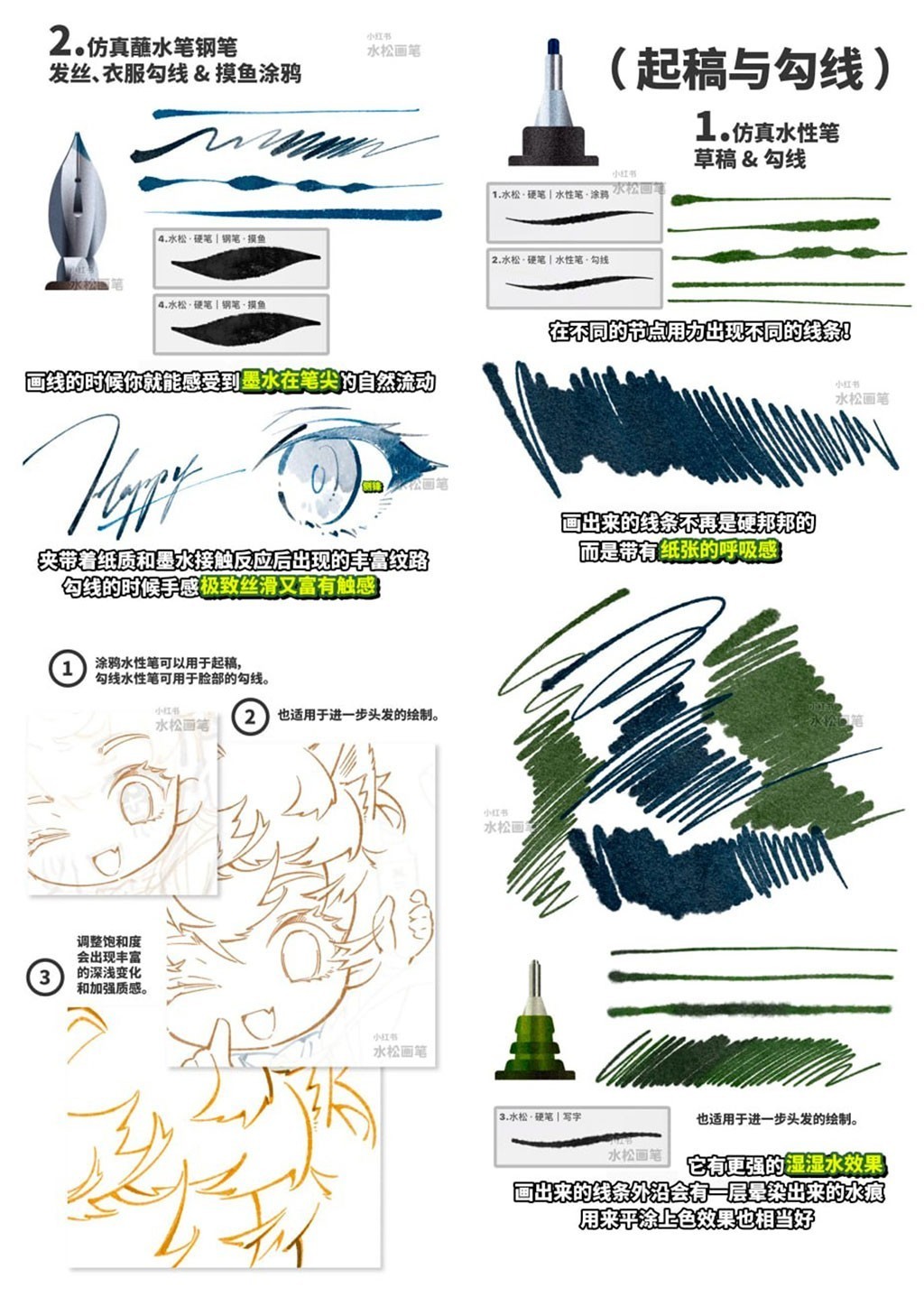30+Procreate马克笔勾线上色笔刷(附纹理)